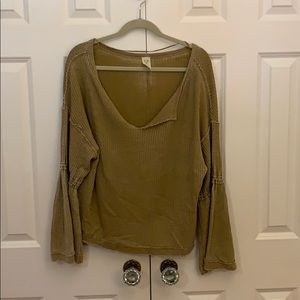 Free People Thermal Bell Sleeve Top
